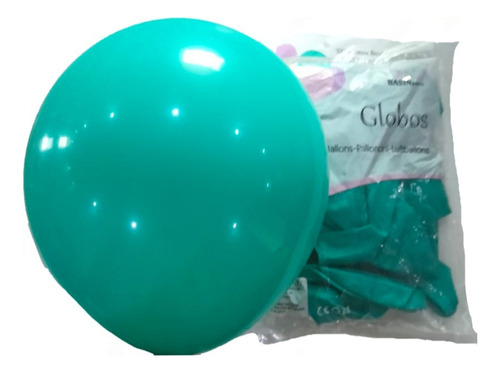 20 Globo Latex Color Estandar Fashion # 18 Verde Aqua 45cm