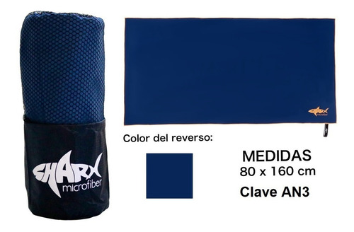 Toalla Microfibra Sharx* 80x160cm Azul Marino Envío Gratis