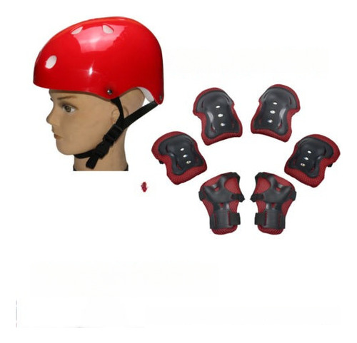 Niños Niñas Casco + Muñeca Codo Caperuza Protectora Marcha R