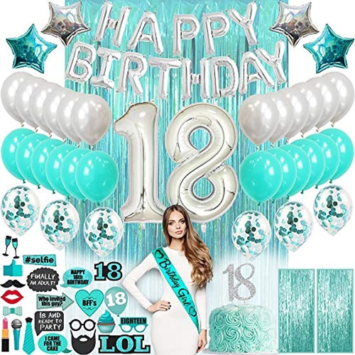 Decoraciones Para 18 Cumpleaños Para Niñas  Turquesa Verde