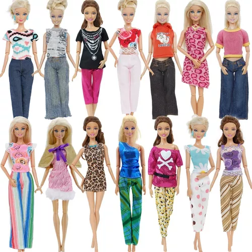 Lote Kit 3 Conjuntos Roupas Para Bonecas Barbie - Não Repete