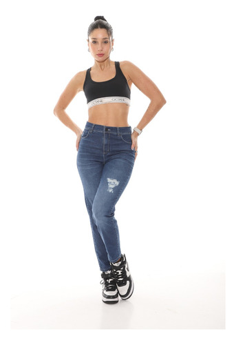 Jean Mom Motovun Poca Rotura Lavado Localizado Octane Jeans