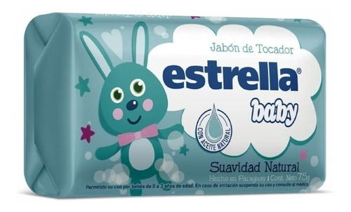 Jabón Tocador Estrella Baby Suavidad Natural 75 Grs