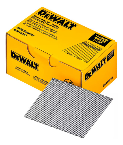 Caja De 2500 Clavos Reforzados 2-1/2 16ga Dewalt Dca16250