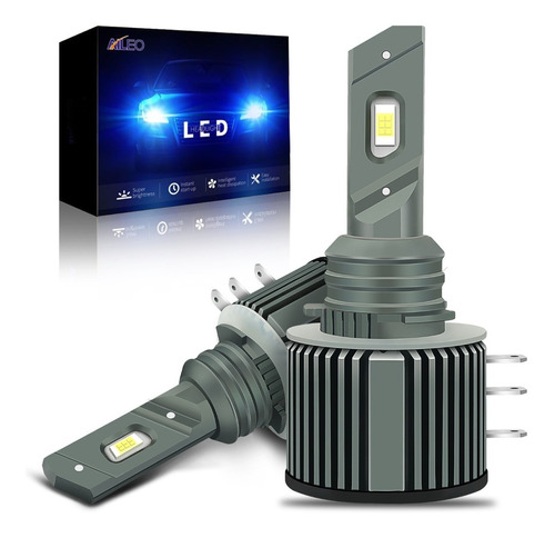 Aileo 2xh15 Bombilla Led De Haz Alto Drl Canbus 12v Luz 6000