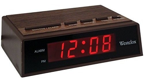 Reloj Despertador Led Retro Madera.