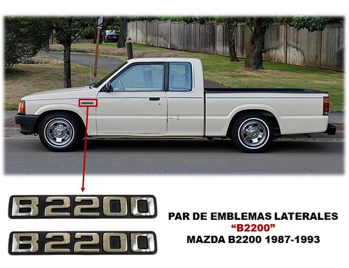 Par De Emblemas Laterales Compatibles Con Mazda B2200 87-93