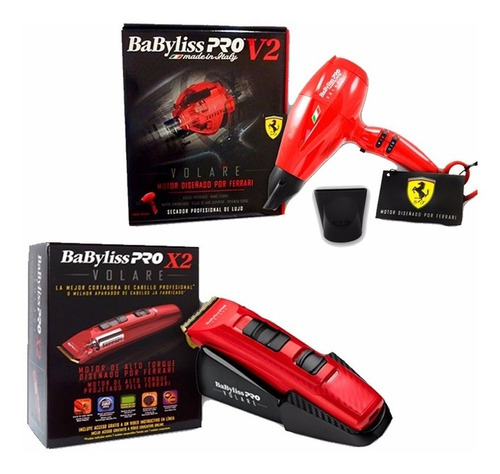 Kit Babyliss Ferrari Secador + Maquina Cortar Pelo