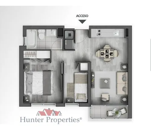 Departamento En Venta De 2d-1b Y Piscina. En La Cisterna