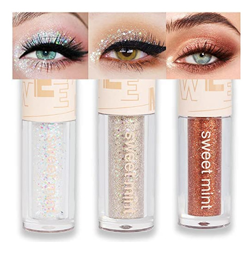 Set De Sombras De Ojos Liquid Sparkling Glitter Shake, 3 Uni