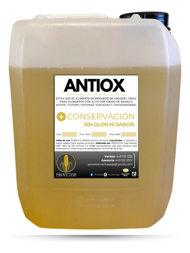 Antioxidante Para Botanas Fritas 5l (totopo, Tostada, Etc)