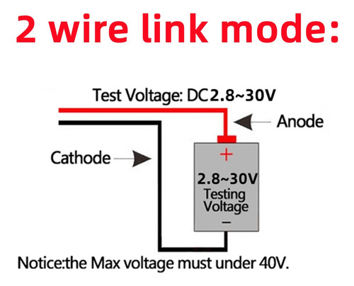 Voltímetro Digital Led Dc0-100v 3 Cable Y Dc2.8v-30v 2 Cable