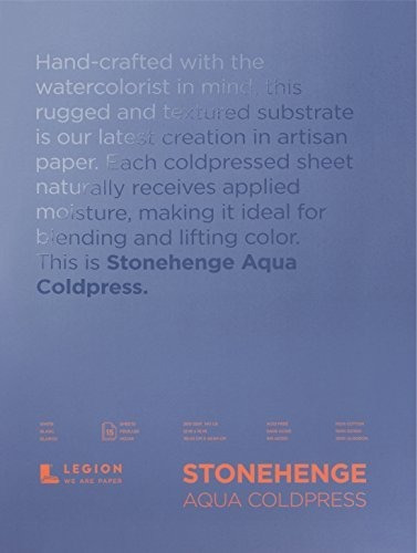 Stonehenge Aqua Acuarela Block, 140 Libras, Prensa Fría, 12