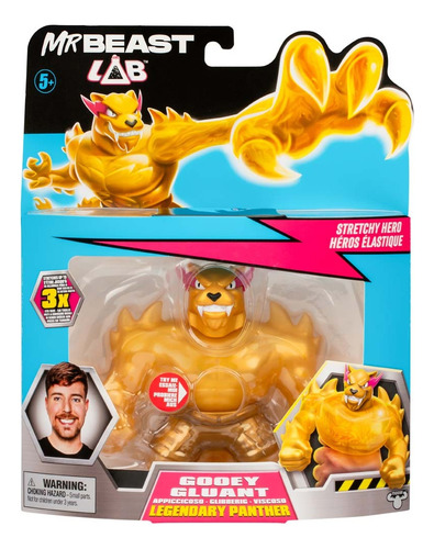 Figura Mr Beast Dorada Lab Gooey Legendary Panther Elastica