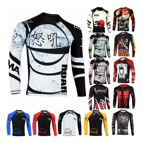 Roar Mma Rash Guards Ufc Fight Training Bjj Grappling No