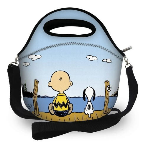 Lancheira Bolsa Térmica Neoprene - Snoopy Charlie Brown