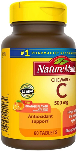 Nature Made Vitamina C 500 Mg 60 Tabletas Masticables