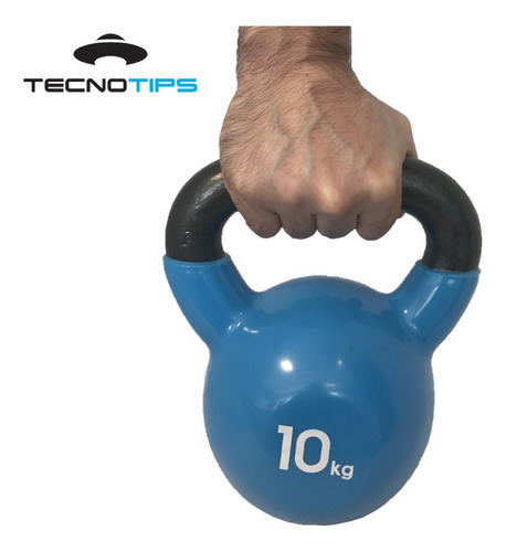 Imagen 4 de 8 de Pesas Rusas Kettlebell 10 Kg Hierro Fundición Recubierta