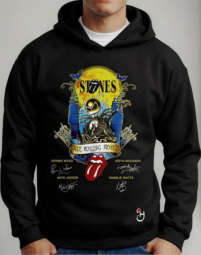 Buzo Canguro Frisa Premium.rolling Stones. Mod B064. Habibis