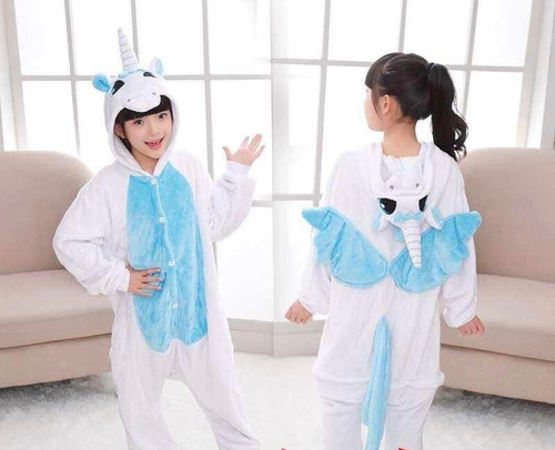 Pijama Unicornio Celeste Kigurumi Kawaii Niños Unisex