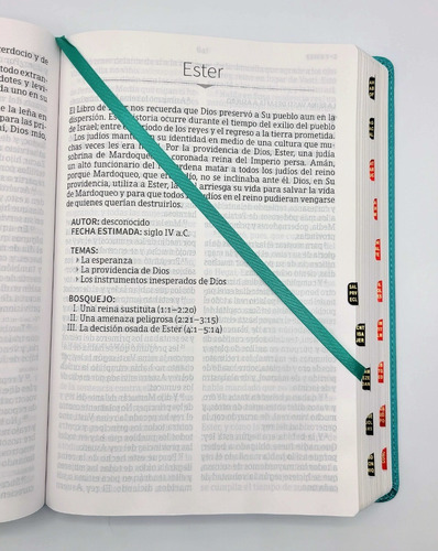 Imagen 9 de 10 de Biblia Letra Super Gigante Para Mujer Rvr1960 Aqua Indice