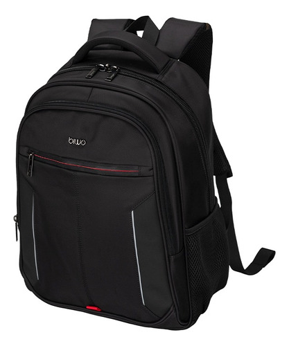 Mochila Biwo Unisex Urbana Porta Notebook Premium Reforzada Color Negro Diseño De La Tela Liso