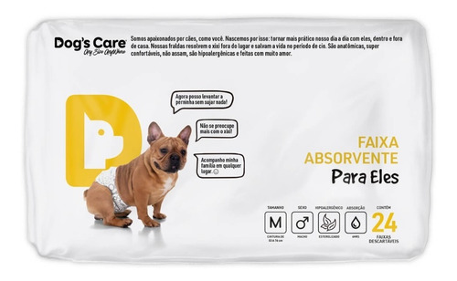 Kit Com 120 Fraldas Higiênicas Para Cães Macho - Tamanho M