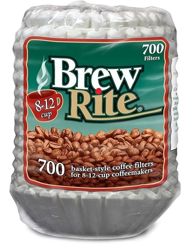 Brew Rite Fit 8 - 12 Taza Cafe Cesta Desechables Filtros -