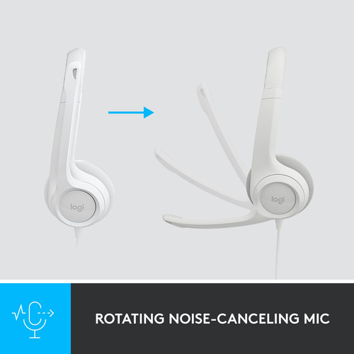 Auriculares Logitech H390 Estéreo Blanco Con Micrófono Usb-a