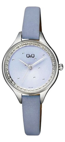 Reloj Analógico Para Mujer Q&q Qb73j Correa De Cuero Wr 30m