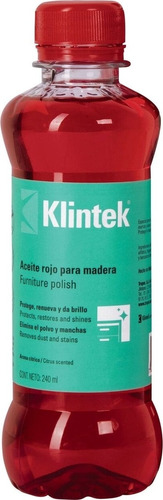 Aceite Rojo Para Muebles Pisos De Madera Vinil 240ml Klintek