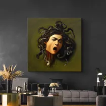 Comprar Cuadro Canvas Caravaggio Medusa 90x90 Hd Lienzo Con Bastidor Armazón Bastidor De Madera