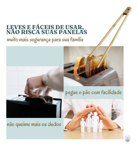 Kit Pegador De Fritura Bambu 30 Cm Combo 10 Unidades Atacado