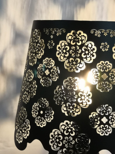 Imagen 8 de 8 de Lámpara De Buro Mesa Negra Con Diseño Le556