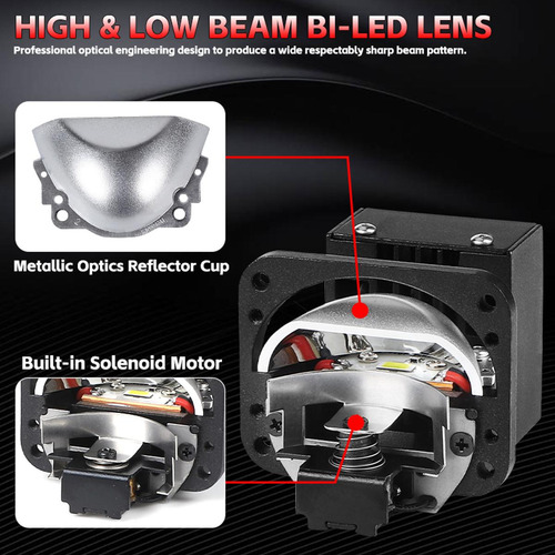 Lentes De Proyector Matrix Bi Led De 1.5 Pulgadas Faro Hi-lo