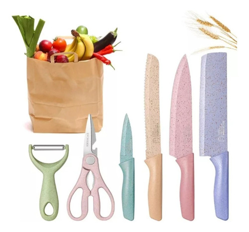 Juego Set Cuchillos Kit X 6 Piezas Chef.acero Inoxidable