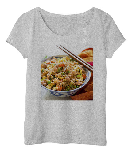 Remera Mujer Arroz Chino Gastronomia Asia Plato Cheff P2