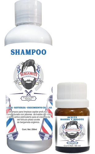 Shampoo De Bergamota 250ml Y Aceite De Barba Gratis!!