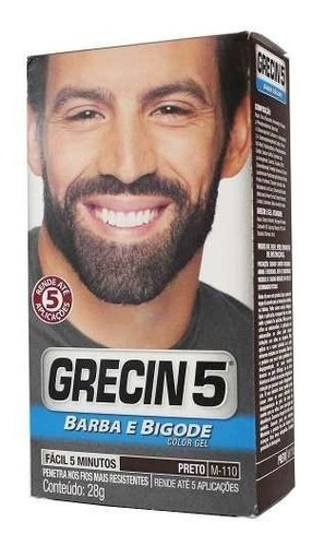 Grecin 5 Color Gel Barba Bigode Preto