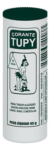 Tinte verde Tupy para teñir ropa y telas con 2 tubos