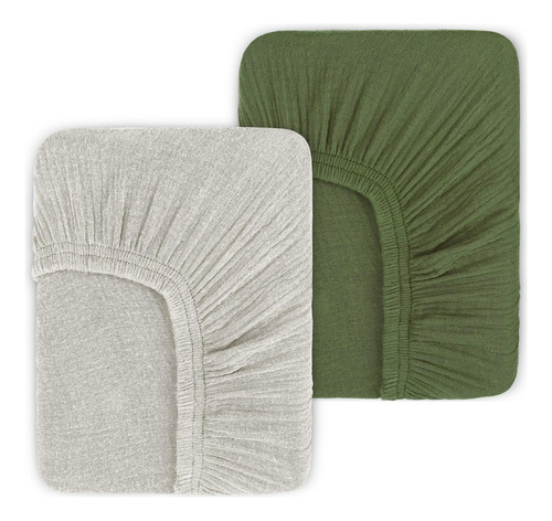 Sábanas Bajeras De Muselina Para Cuna, Paquete De 2 Suaves