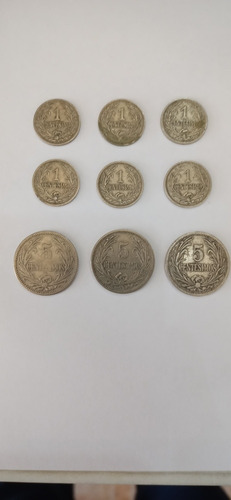 Antiguas Monedas Uruguay 1 Y 5 Centésimos 1901 Y 1909 N120