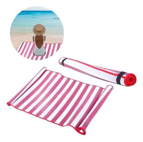 Kit Com Duas Esteira Praia Rolo Com Alça Bel Listrada Vermel