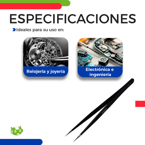 Pinza Punta Recta De Precision Acero Inoxidable Ts-11