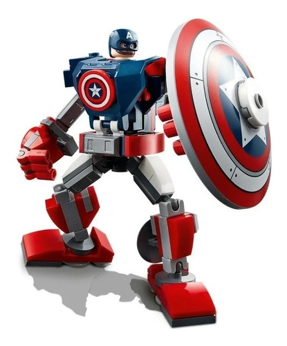 Imagen 3 de 4 de Bloques para armar Lego Marvel Captain America mech armor 121 piezas en caja
