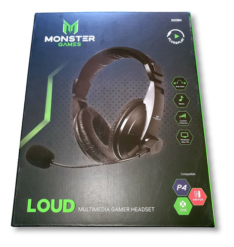 Audifonos Loud Multimedia Gamer Headset On Ear Monster Games