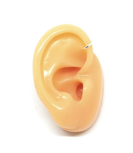 Arete Argolla Simulada 7mm Ear Cuff Sin Perfo Plata 925