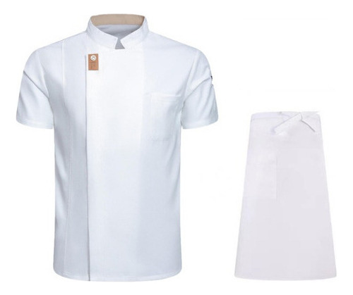 Chamarra Chef Hombres Y Mujeres, Camisa Manga Corta+delantal