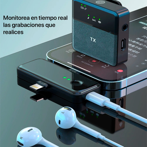 Micrófono Inalámbrico Lavalier Dual Para iPhone Y Tipo C