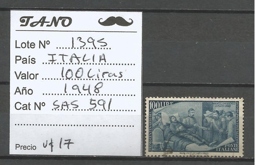 Lote1395 Italia 100 Liras Año 1948 Sas# 591 Us